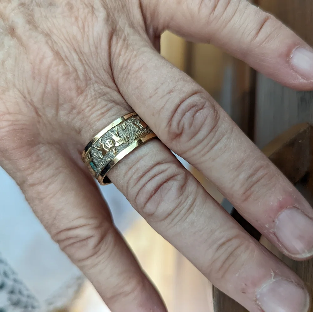 Native American Navajo Vintage Storyteller Ring Size 11 1/2